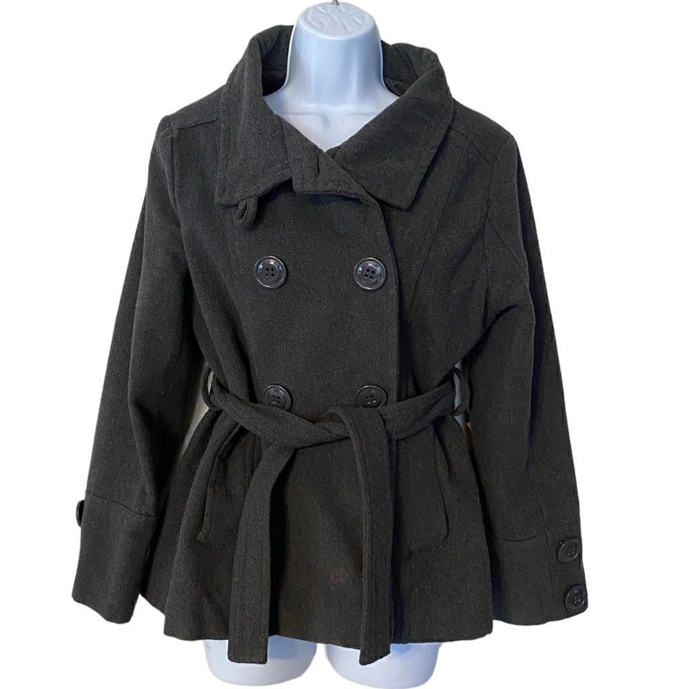 Jennyfer.J  Charcoal Woman’s Double Breasted Peacoat